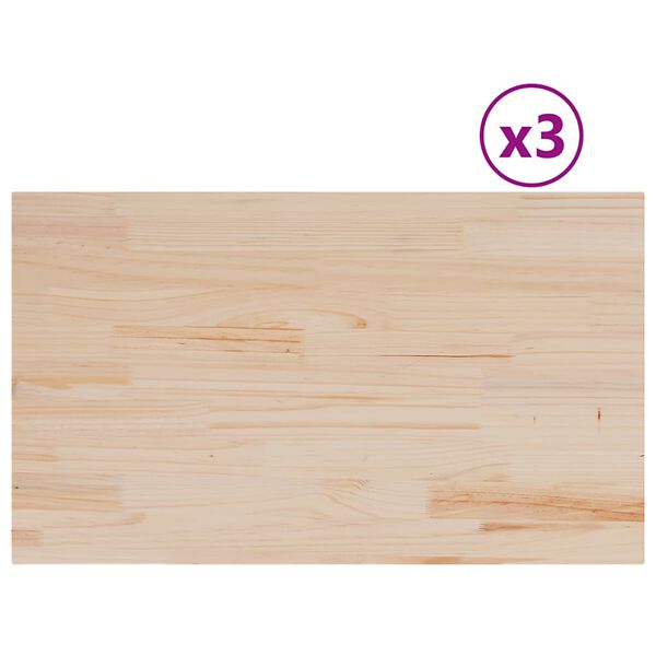 vidaXL Table Tops 3 pcs 80x47x2.5 cm Rectangular Solid Wood Pine