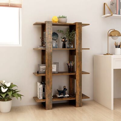 vidaXL Book Cabinet/Room Divider Smoked Oak 80x30x123.5 cm