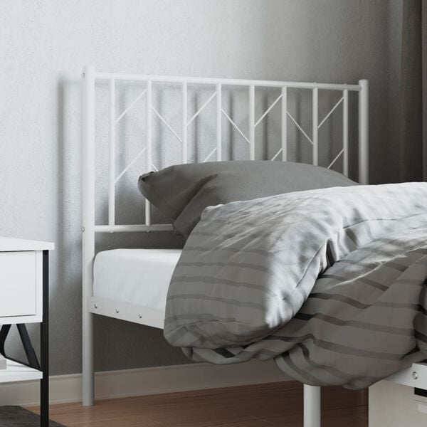 vidaXL Metal Replace Headboard White 90 cm