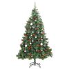 vidaXL Artificial Hinged Christmas Tree 300 LEDs & Ball Set 180 cm