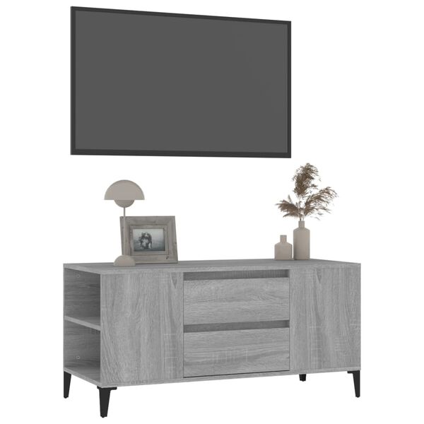 vidaXL TV Cabinet Grey Sonoma 102x44.5x50 cm Engineered Wood