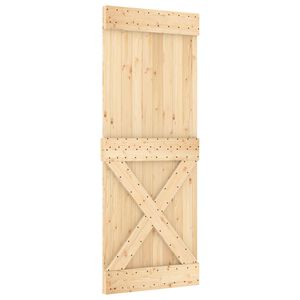 vidaXL Sliding Door NARVIK Natural and Black 80 x 210 cm (213.5 cm)