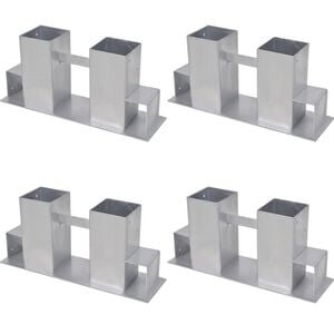 vidaXL Firewood Stacking Aids 4 pcs Steel Silver