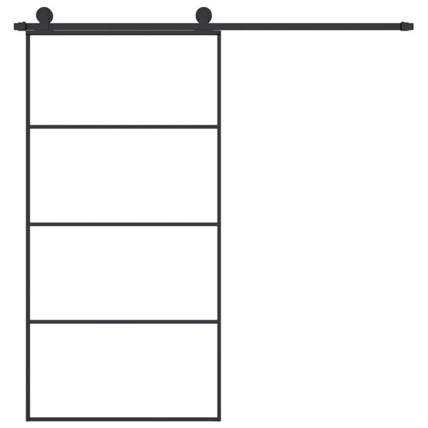 vidaXL Sliding Door with Hardware Set 102.5x205 cm ESG Glass&Aluminium