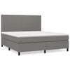 vidaXL Box Spring Bed with Mattress Dark Grey 152x203 cm Queen Fabric