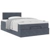 vidaXL Ottoman Bed with Mattress Dark Grey King Single Velvet