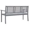 vidaXL 3-Seater Garden Bench with Cushion 150 cm Grey Eucalyptus Wood