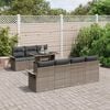 vidaXL Garden Sofa Set with Cushion 8 pcs Grey Poly Rattan