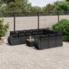 vidaXL 11 Piece Garden Sofa Set with Cushions Black Poly Rattan
