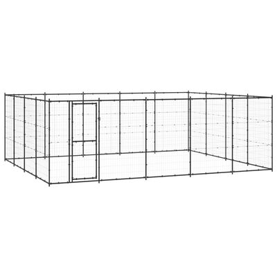 vidaXL Outdoor Dog Kennel Steel 24.2 m²