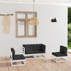vidaXL 4 Piece Garden Lounge Set with Cushions Solid Pinewood