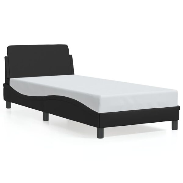vidaXL Bed Frame "Dover" Black 90x190 cm Faux Leather