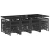 vidaXL 13 Piece Garden Dining Set with Cushions Black Poly Rattan