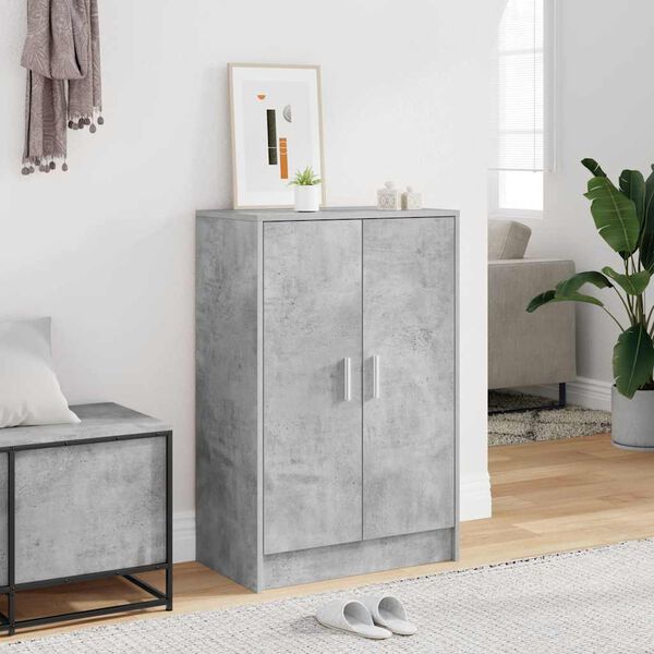 vidaXL Shoe Cabinet Concrete Grey 60x35x92 cm Engineered Wood