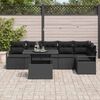 vidaXL Garden Sofa Set with Cushion 7 pcs Black Poly rattan