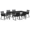 vidaXL Garden Dining Set 7 pcs Black Powder-Coated Steel