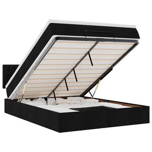 vidaXL Ottoman Bed with Mattress Black Double Fabric