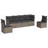 vidaXL 6 Piece Garden Sofa Set with Cushions Grey Poly Rattan