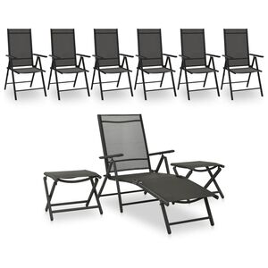 vidaXL 9 Piece Garden Lounge Set Black and Anthracite