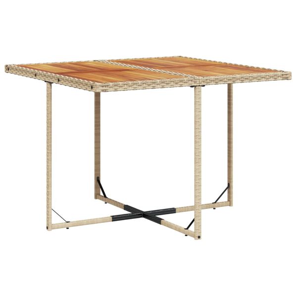 vidaXL 9 Piece Garden Dining Set with Cushions Beige Poly Rattan