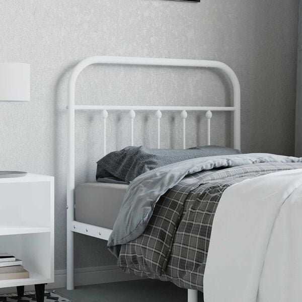 vidaXL Metal Replace Headboard White 90 cm