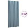vidaXL Roof Panels 12 pcs Galvanised Steel Grey 80x36 cm