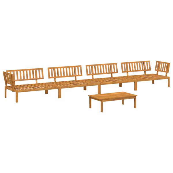 vidaXL Sofa Set with Cushion Plain 5 pcs Anthracite Solid Acacia Wood