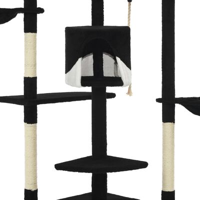 vidaXL Cat Tree with Sisal Scratching Posts 203 cm Black and White