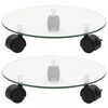 vidaXL Plant Roller | Set of 2 | Transparent | Tempered Glass | 28 cm Diameter