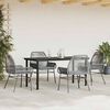 vidaXL 5 Piece Garden Dining Set with Cushions Grey Poly Rattan Glass