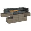 vidaXL Garden Sofa Set with Storage 9 pcs Grey Poly rattan