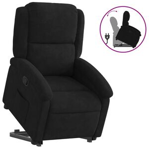 vidaXL Stand up Recliner Chair Black Velvet
