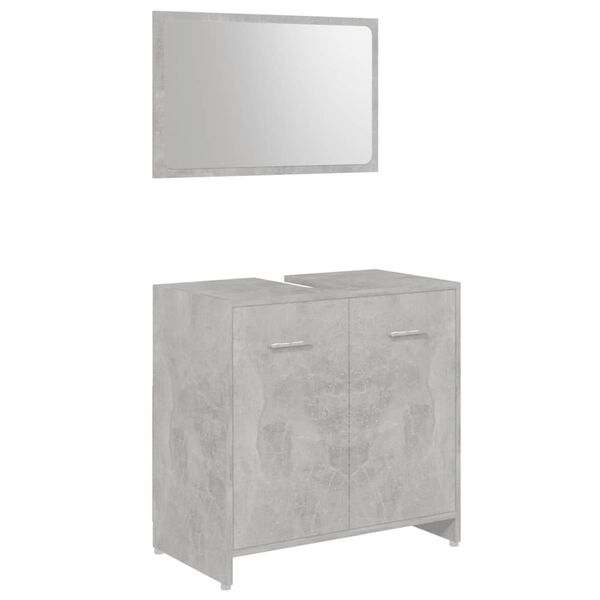 vidaXL 4 Piece Bathroom Furniture Set Concrete Grey Engineered Wood