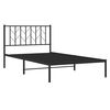 vidaXL Metal Bed Frame without Mattress with Headboard Black 107x203cm