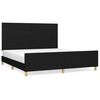 vidaXL Bed Frame without Mattress Black 152x203 cm Queen Fabric