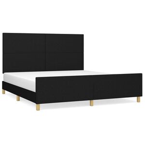 vidaXL Bed Frame without Mattress Black 152x203 cm Queen Fabric