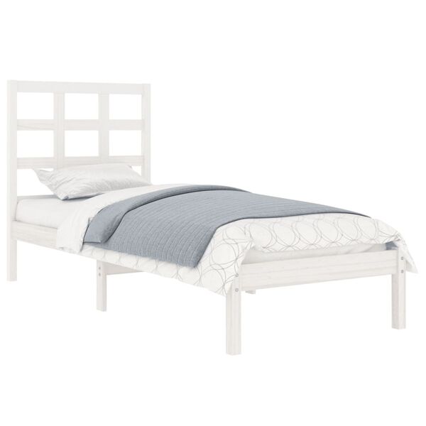 vidaXL Bed Frame without Mattress White 90x190 cm Single Solid Wood
