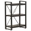 vidaXL 3-Tier Bookcase Black 60x30x80 cm Solid Mango Wood