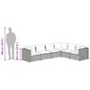 vidaXL 6 Piece Garden Lounge Set with Cushions Poly Rattan Brown