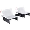 vidaXL Reclining Garden Chairs 2 pcs with Table Black Poly Rattan
