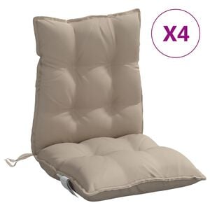 vidaXL Lowback Chair Cushions 4 pcs Taupe Oxford Fabric