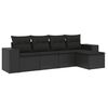 vidaXL 5 Piece Garden Sofa Set with Cushions Black Poly Rattan