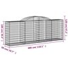 vidaXL Arched Gabion Baskets 4 pcs 300x50x100/120 cm Galvanised Iron