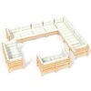 vidaXL 12 Piece Garden Lounge Set with Cream Cushions Solid Pinewood