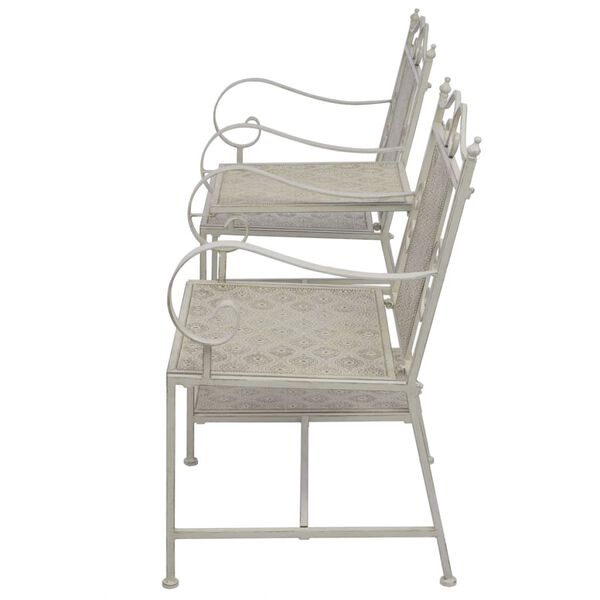 vidaXL 2 Seater Garden Bench 161 cm Steel Grey