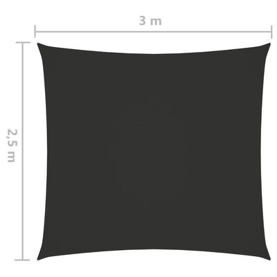 vidaXL Sunshade Sail Oxford Fabric Rectangular 2.5x3 m Anthracite