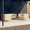 vidaXL 6 Piece Garden Lounge Set with Cream Cushions Solid Pinewood