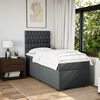vidaXL Box Spring Bed with Mattress Dark Grey King Single Fabric