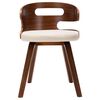 vidaXL Dining Chairs 2 pcs Cream Bent Wood and Faux Leather