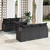 vidaXL Garden Sofa Set with Storage 7 pcs Black Poly Rattan